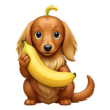 Golden long haired dachshund banana sticker