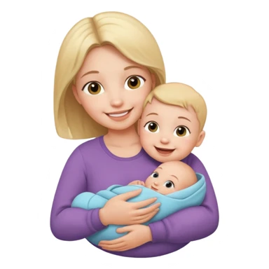 Draw an baby being hold by mother sticker