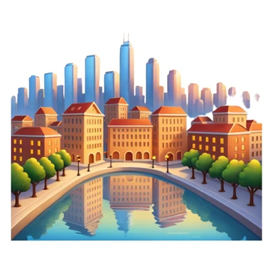 sun rising over  acity sticker