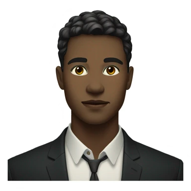 Young men with white skin and dark brown short  hair in formal portrait in nature sticker