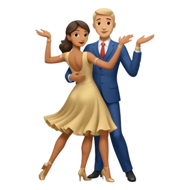 2 danseurs, une femme et un homme- la femme danse devant le mec, le mec est bcp plus grand qu'elle avec un gros nez- les bras de la femme sont autour du coup de l'homme  sticker