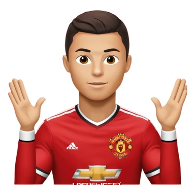 Cristiano Ronaldo doing his iconic suii celebration in a Manchester united jearsy sticker