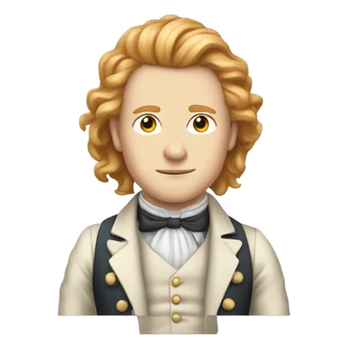Male with Long strawberry blonde hair, wearing a rebel suit from the 1800’s, pale skin sticker