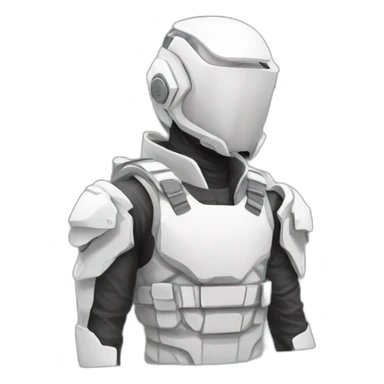 futuristic white Phantom squad Infiltration armored pants sticker