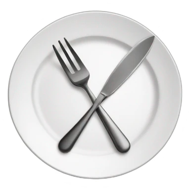 knife and fork on a plate sticker