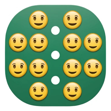 Emoji minimalista inspirado na Mega-Sena: formato circular, fundo verde (#0f8b4e), seis bolinhas brancas no centro com números aleatórios entre 01 e 60, estilo flat design, traços limpos, leve brilho e micro sombra para dar volume, visual moderno e oficial, sem texto sticker