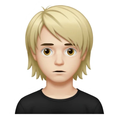 French emo guy with hazel hair and eyebags and shoulder length hair  sticker