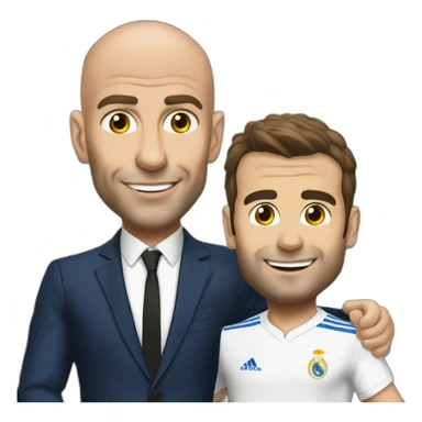 emanuel macron avec zidane sticker