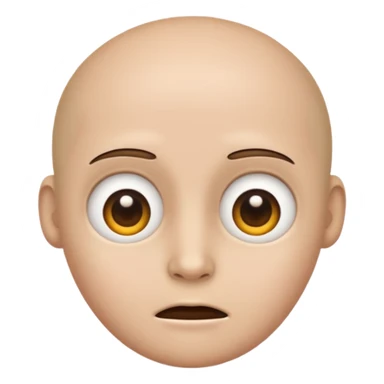 emoji with *NO* eyebrows staring into your soul  sticker