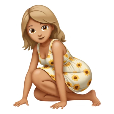 pregnant woman crawling sticker