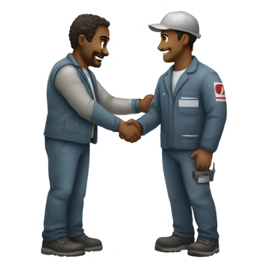 Artist and technician shaking hands sticker