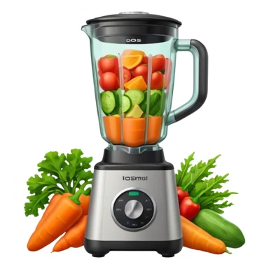 a blender with vegetables sticker