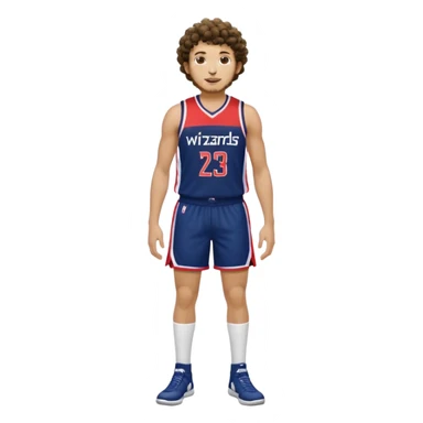 Curly hair short facial hair Washington Wizards Jersey white socks cover up the ankle legs and knees a right arm sleeve on your right arm full body Standing Tall sticker