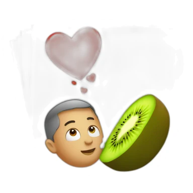 corazón con un kiwi dentro sticker