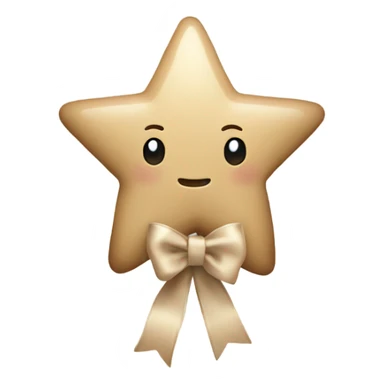 beige star with beige bow sticker