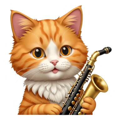 Cat playing the clarinet sticker