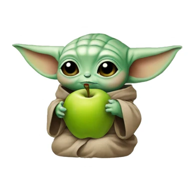 BABY YODA HOLDING THE APPLE LOGO sticker