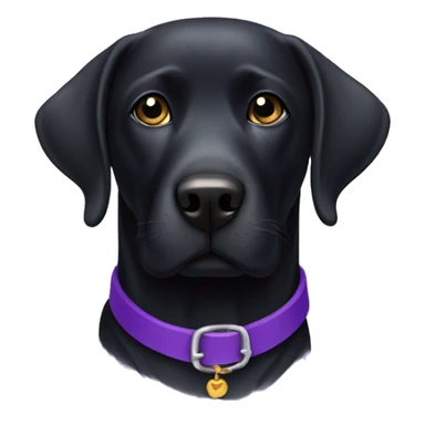 Black lab with purple collar sticker