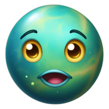 planet Venus with a cartoon joyous face with big stupid eyes sticker