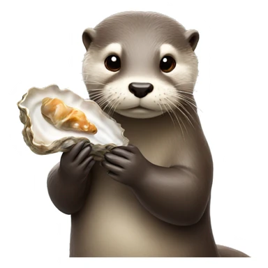Otter holding oyster sticker