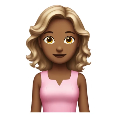 Girl with puppy ears wearing pink dress sticker