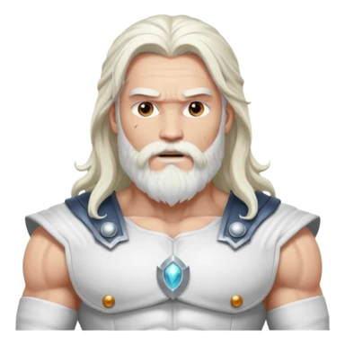 Jupiter, God of Thunder from Gods and Goddesses with long white hair and beard, white outfit sticker