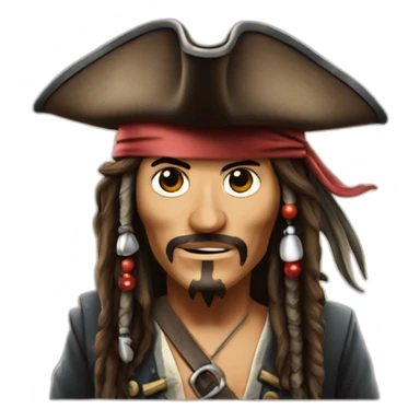 jack sparrow with pirate hat sticker