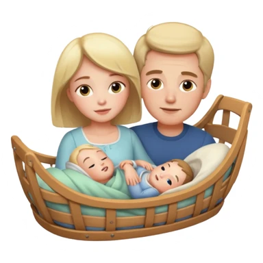 noel wood cradle with dee sticker