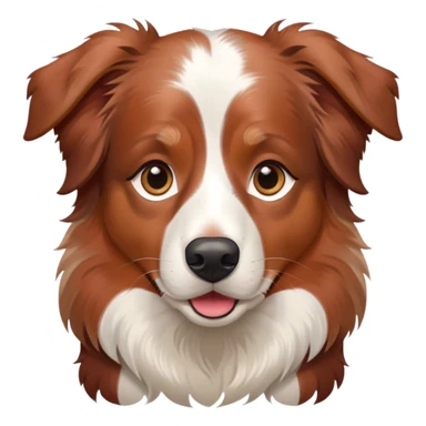 Red merle Australian Shepherd with fully brown face sticker