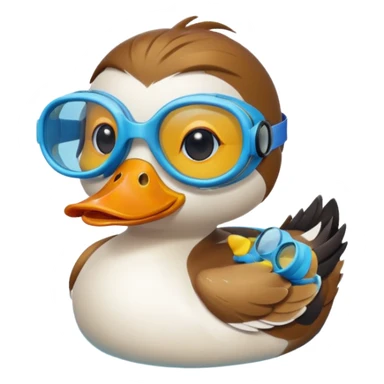 duck with swimming goggles sticker