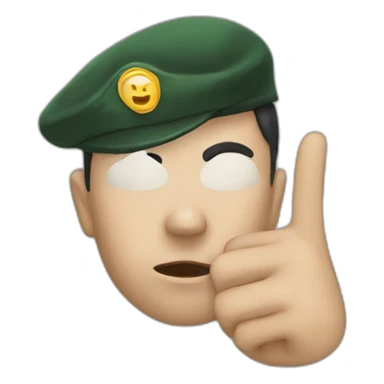 salute emoji with a single tear sticker