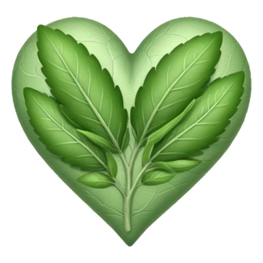 green sage heart sticker