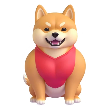 shiba inu with muscles sticker