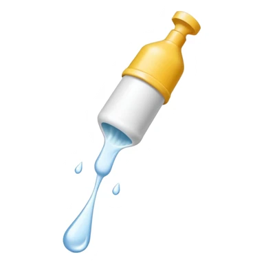 individual white glue drops falling and dripping out of a tube sticker