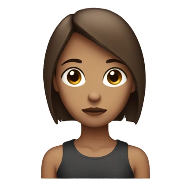 Short skinny sad girl brown hair  sticker