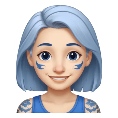 white-gray haired heavy blue tattooed big nose young girl sticker