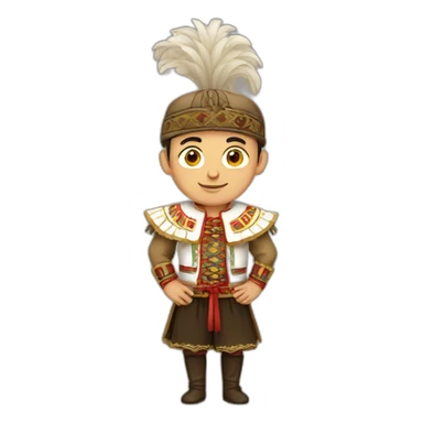 male in traditional Romanian costumes sticker