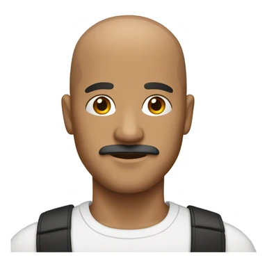 Man with shaved head and mustache  sticker