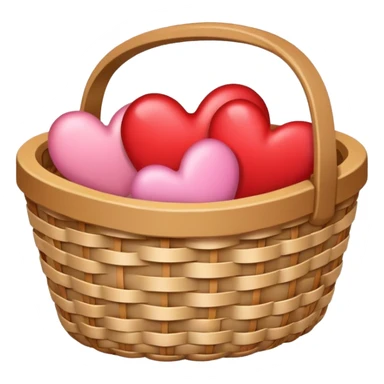 White, warm-colored Valentine’s Day basket sticker