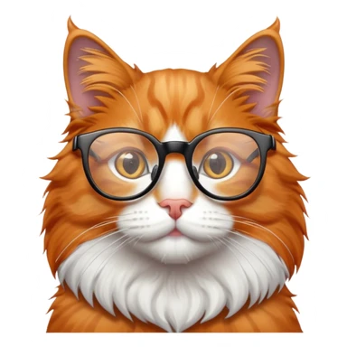 Gato naranja con gafas  sticker
