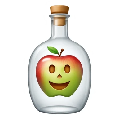 A bottle of vodka emoji in the style of Apple emoji. sticker