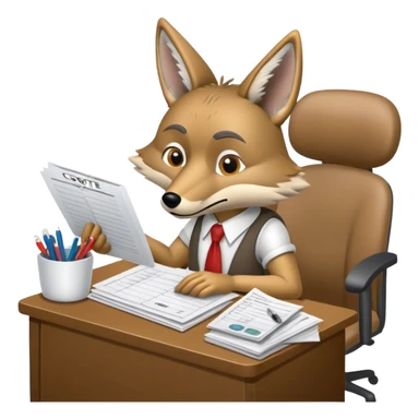 Coyote doing taxes  sticker