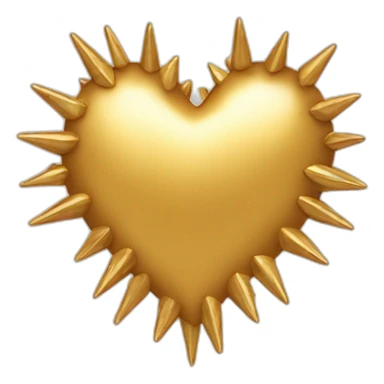 Gold spiky heart frame sticker