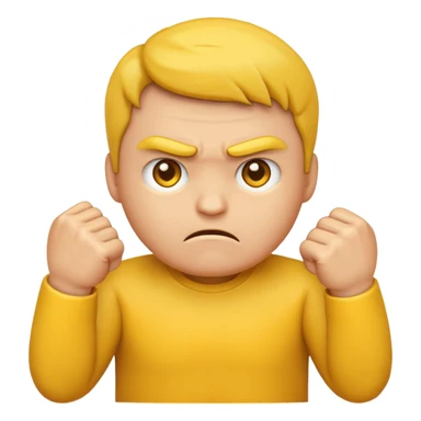 emoji wanting to fight but pushing his hand down to show restraint sticker