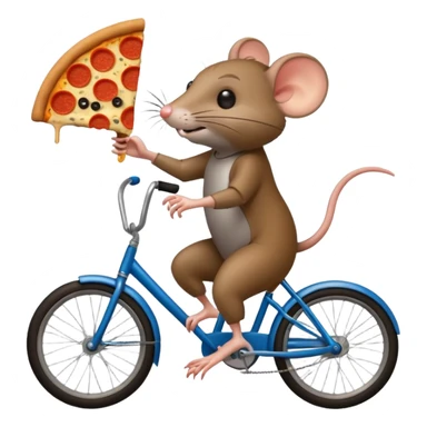 rat stealing pizza on a bike sticker