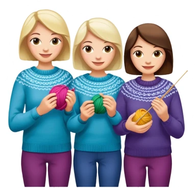 5 white ladies knitting on a cruise ship sticker