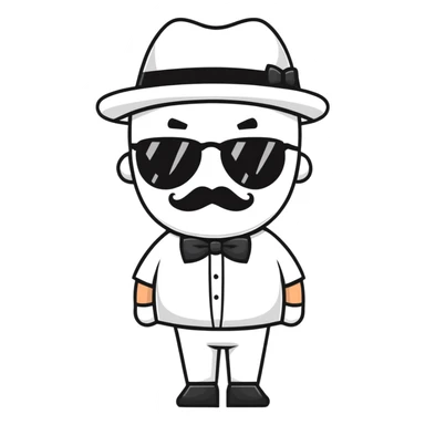 hat, sunglasses, moustache, and bowtie sticker