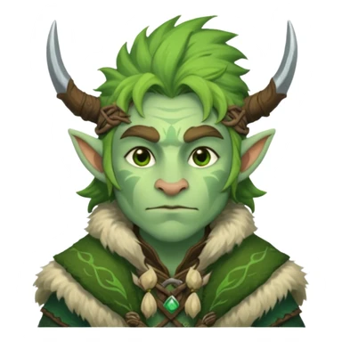 green firbolg character sticker
