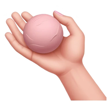hand lightly tapping a pink ball of clay in the palm for surface shaping sticker