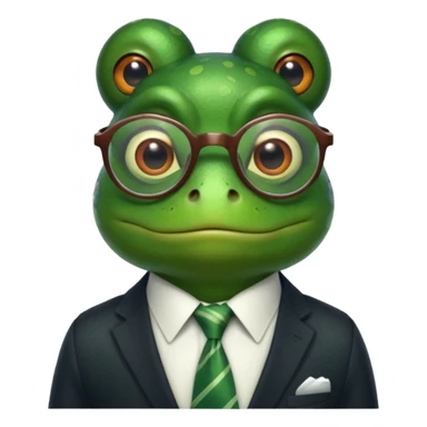 frog with tie and glasses sticker